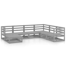 7-delige Loungeset massief grenenhout grijs