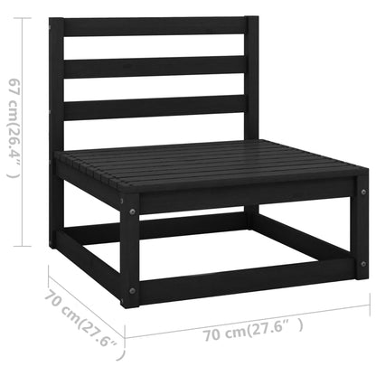 8-Delige Loungeset Massief Grenenhout Nee Zwart