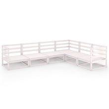 6-delige Loungeset massief grenenhout wit