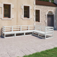 6-delige Loungeset massief grenenhout wit