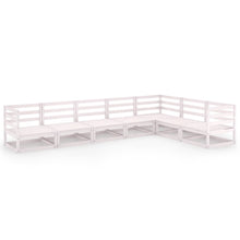7-delige Loungeset massief grenenhout wit