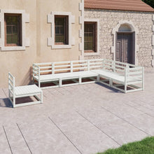 7-delige Loungeset massief grenenhout wit
