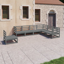 7-delige Loungeset massief grenenhout grijs