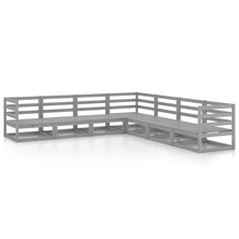 7-delige Loungeset massief grenenhout grijs