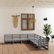 7-delige Loungeset massief grenenhout grijs