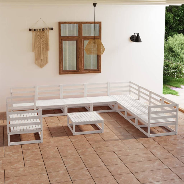 -Delige Loungeset Massief Grenenhout Nee Wit