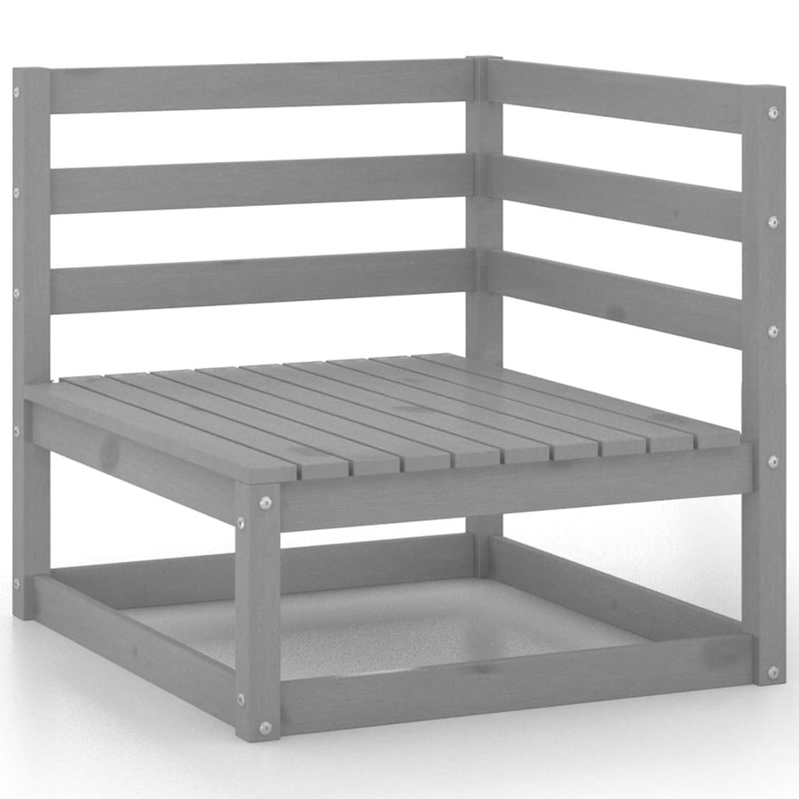 -Delige Loungeset Massief Grenenhout Nee Grijs