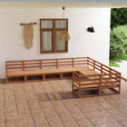 Loungeset 9-delig massief grenenhout