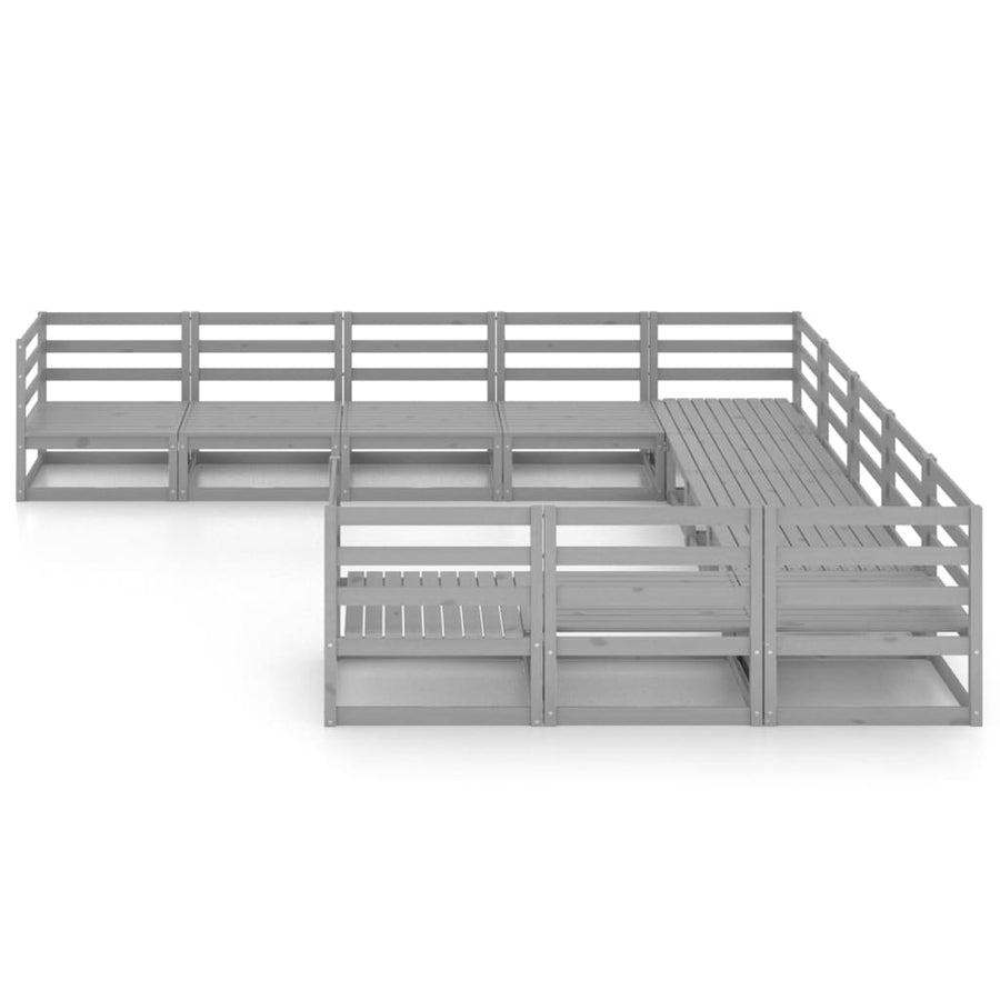 -Delige Loungeset Massief Grenenhout Nee Grijs