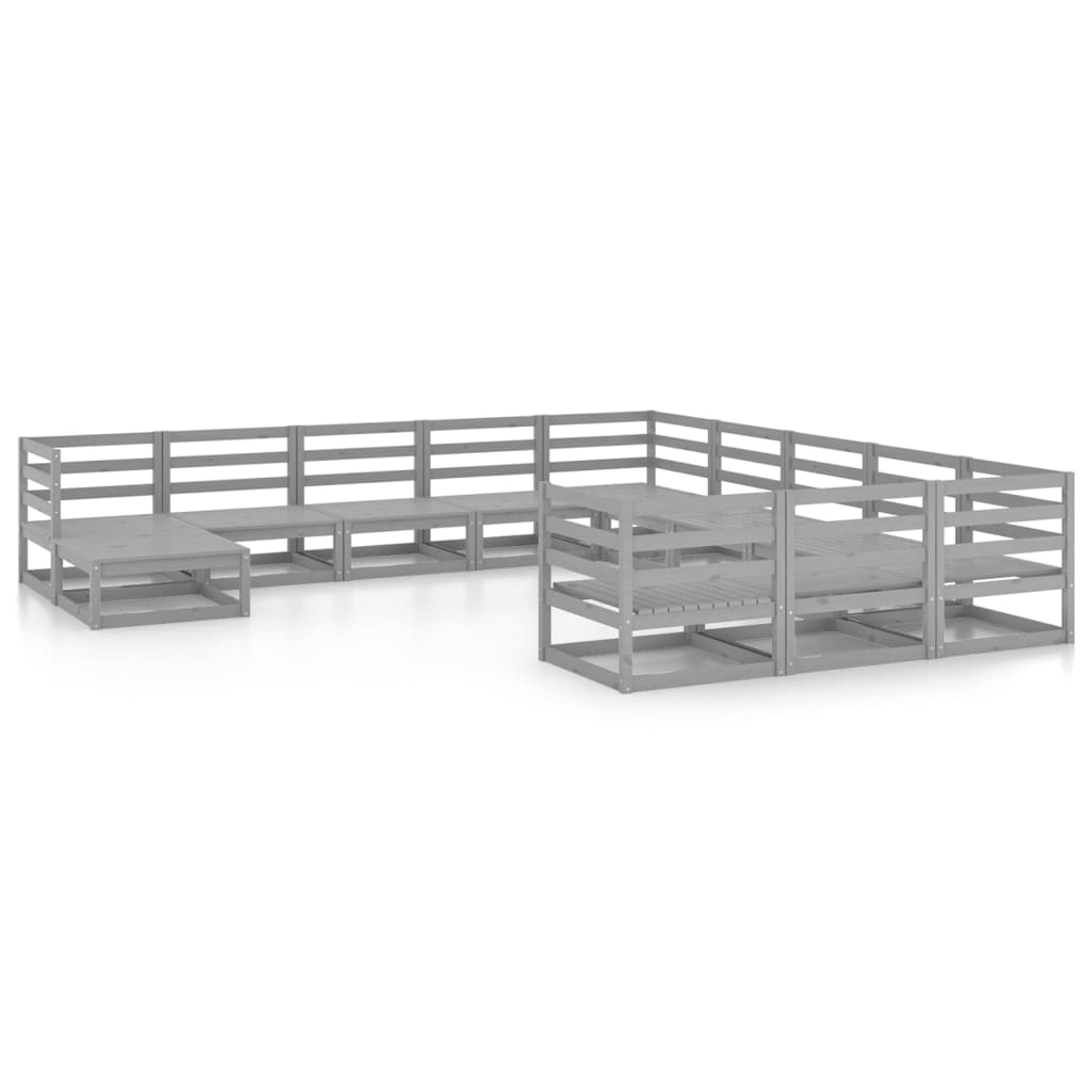 12-Delige Loungeset Massief Grenenhout Nee