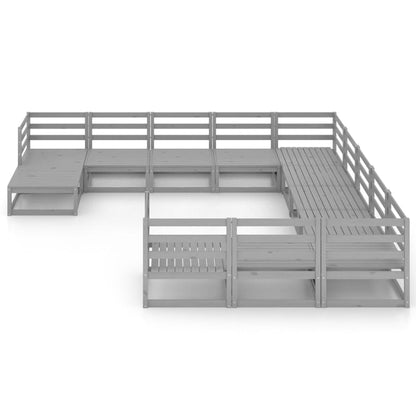 12-Delige Loungeset Massief Grenenhout Nee