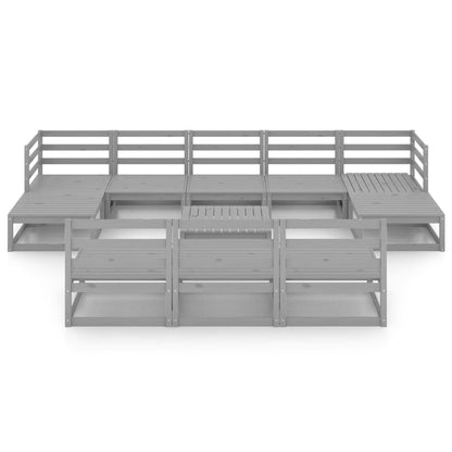 -Delige Loungeset Massief Grenenhout Nee Grijs