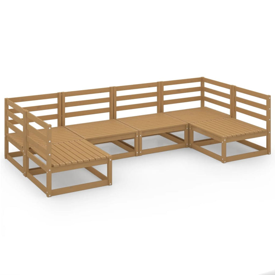 6-delige Loungeset massief grenenhout
