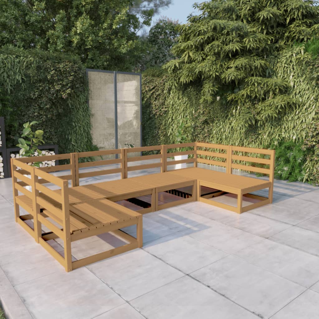 6-delige Loungeset massief grenenhout