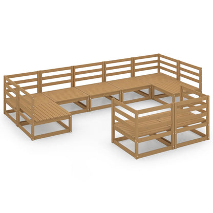 9-delige Loungeset massief grenenhout