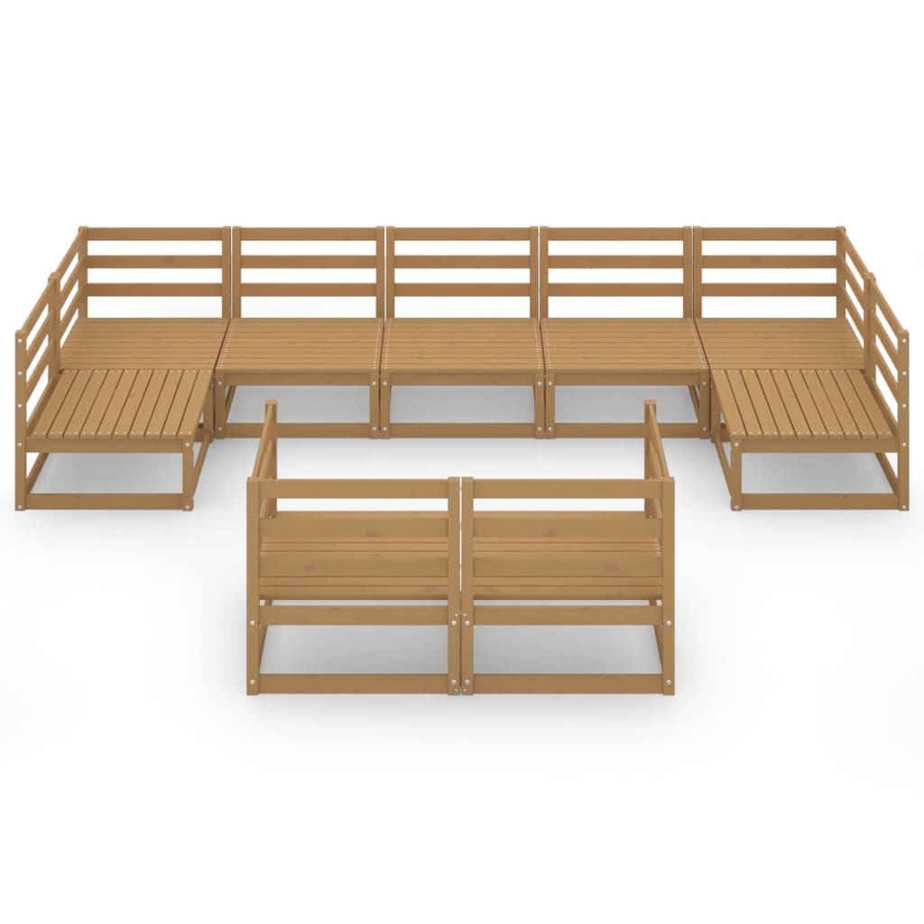 9-delige Loungeset massief grenenhout