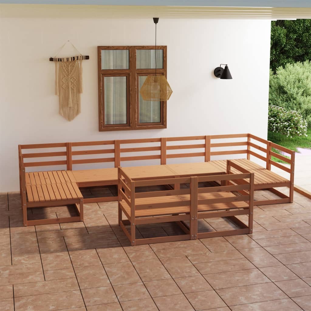 9-delige Loungeset massief grenenhout