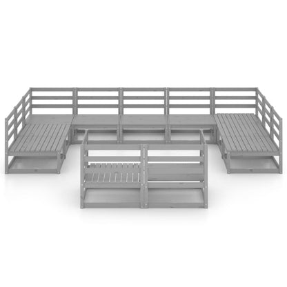 -Delige Loungeset Massief Grenenhout Nee Grijs