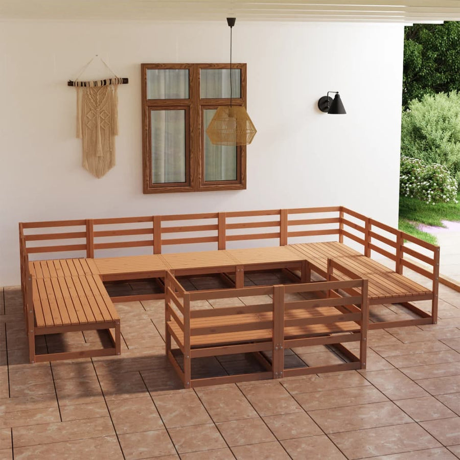 11-delige Loungeset massief grenenhout
