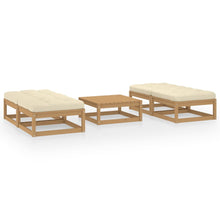 5-Delige Loungeset Met Kussens Massief Grenenhout Honingbruin
