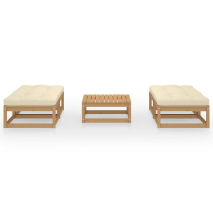 5-Delige Loungeset Met Kussens Massief Grenenhout Honingbruin