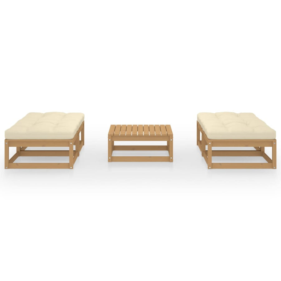 5-Delige Loungeset Met Kussens Massief Grenenhout Honingbruin