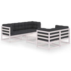 6-piece Lounge Set with Cushions Solid Pine Wood