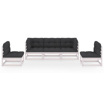 5-delige Loungeset met kussens massief grenenhout