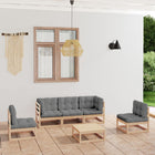 6-piece Lounge Set with Cushions Solid Pine Wood