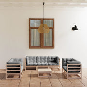 Loungeset 8-delig massief grenenhout