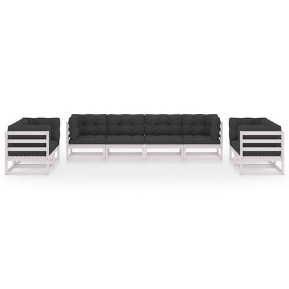 8-delige Loungeset met kussens massief grenenhout