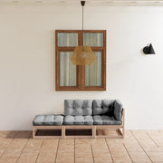 3-piece Lounge Set with Cushions Solid Pine Wood