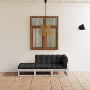Loungeset 3-delig massief grenenhout wit