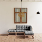Loungeset massief grenenhout 4-delig