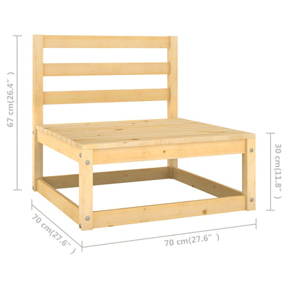 5-Delige Loungeset Met Kussens Massief Grenenhout Naturel