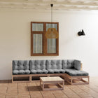 6-piece Lounge Set with Cushions Solid Pine Wood