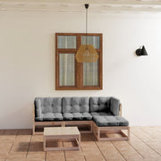 Loungeset 5-delig massief grenenhout