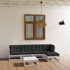 6-piece Lounge Set with Cushions Solid Pine Wood