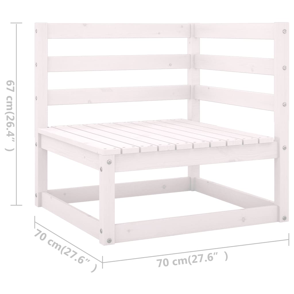 4-Delige Loungeset Met Kussens Massief Grenenhout Ja Wit