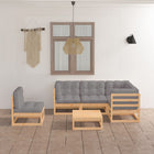 6-piece Lounge Set with Cushions Solid Pine Wood