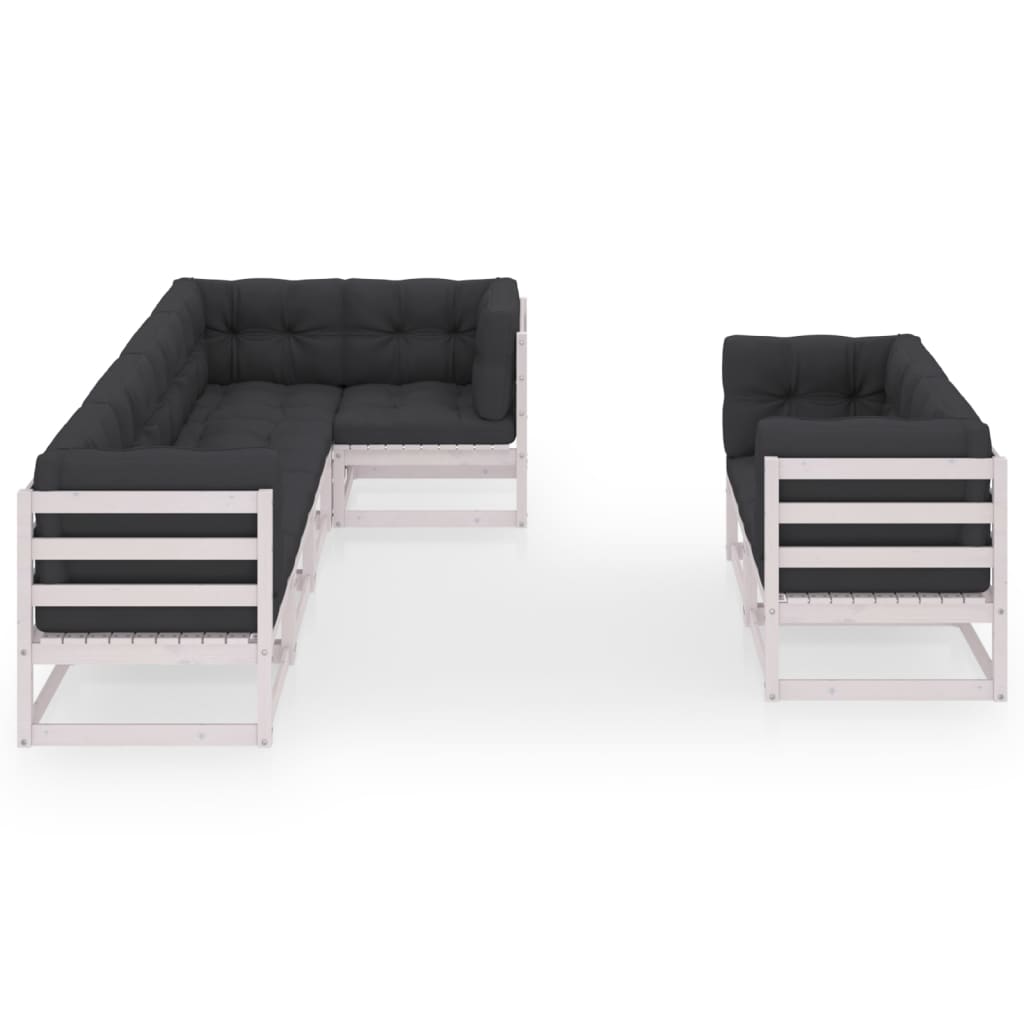 7-delige Loungeset met kussens massief grenenhout