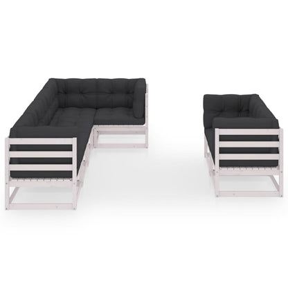 7-delige Loungeset met kussens massief grenenhout