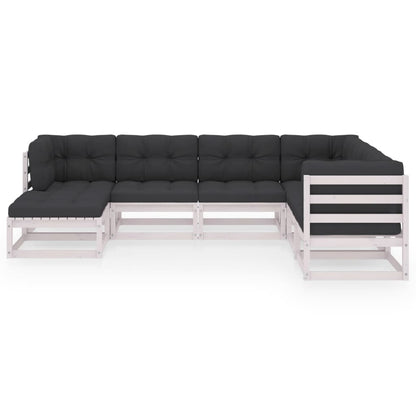 7-delige Loungeset met kussens massief grenenhout