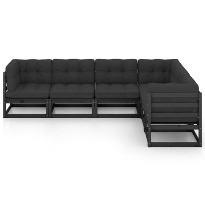 6-Delige Loungeset Met Kussens Massief Grenenhout