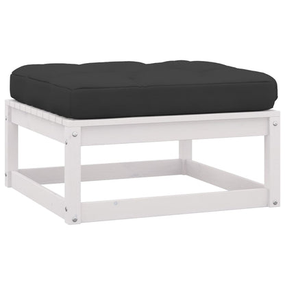 10-Delige Loungeset Met Kussens Massief Grenenhout Wit