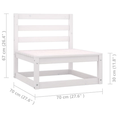 10-Delige Loungeset Met Kussens Massief Grenenhout Wit
