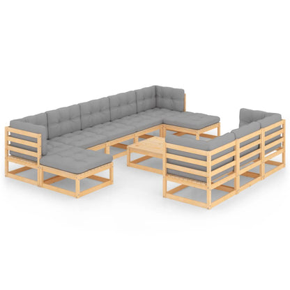 1 Loungeset Met Kussens Massief Grenenhout Ja Naturel