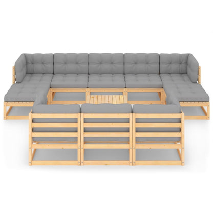 1 Loungeset Met Kussens Massief Grenenhout Ja Naturel