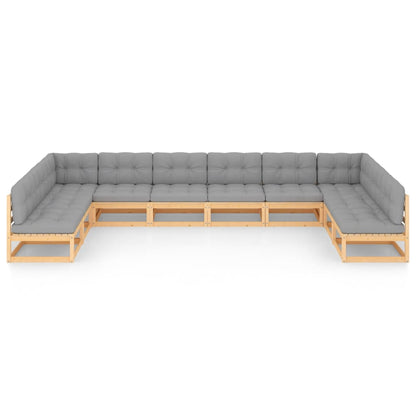 10-Delige Loungeset Met Kussens Massief Grenenhout Ja