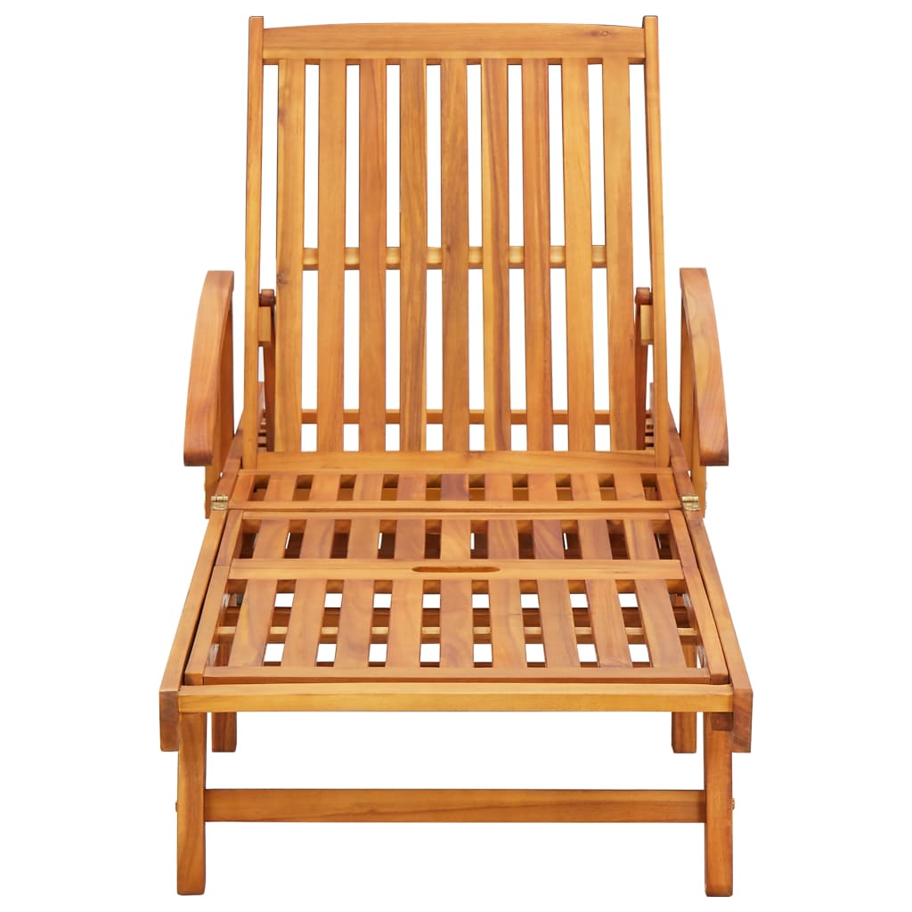 Ligstoelen 2 St Met Tafel En Kussens Massief Acaciahout Antraciet 2 ligbedden met tafel
